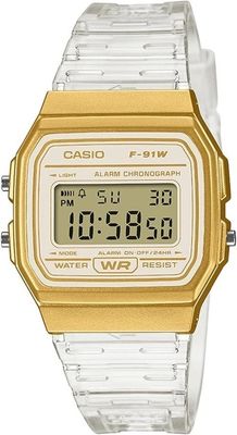Casio Vintage Classic Translucent F-91WS-7A2 Classic Unisex Digital Watch 38.2 × 35.2 × 8.5 mm, 7-year battery life, resin strap