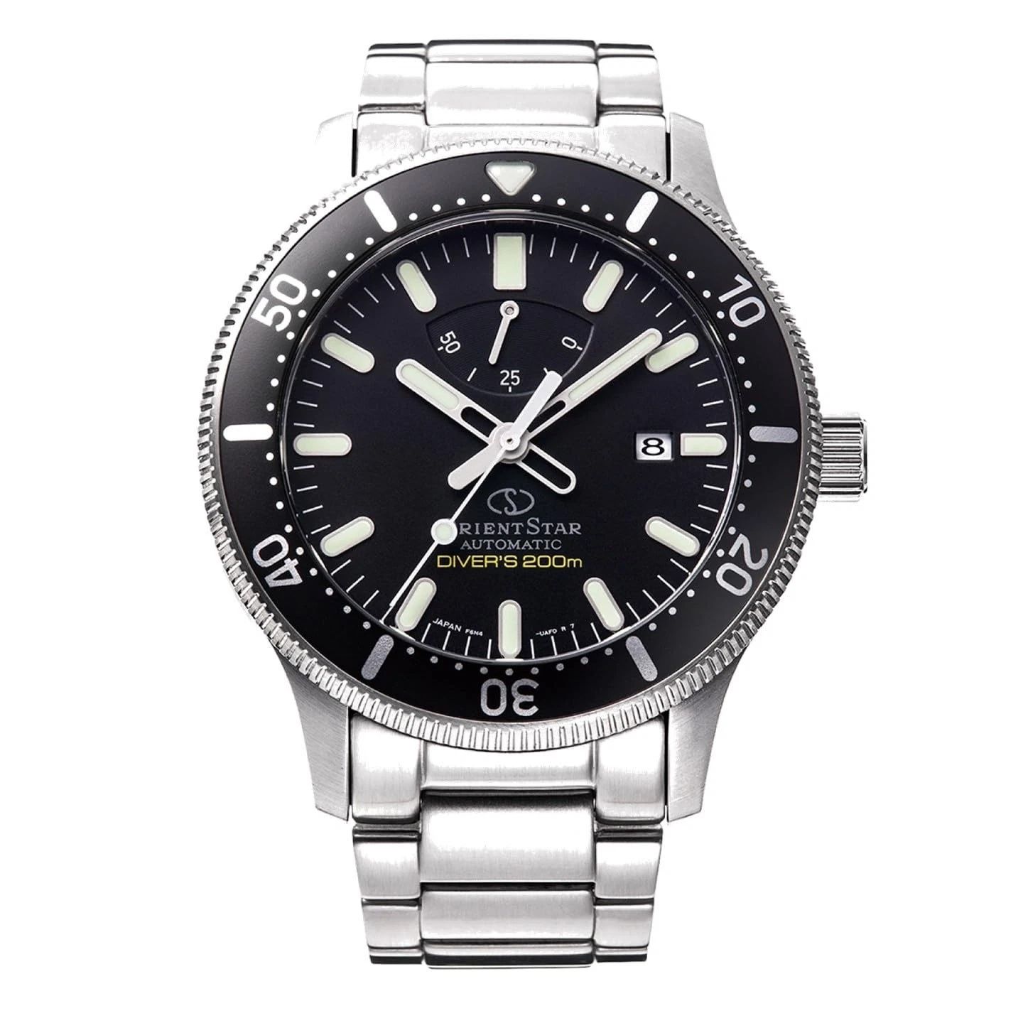 Orient Star Sports Diver RK-AU0309B JDM Men's Automatic Dive Watch, 43.6mm, 200m WR, Sapphire Crystal Power reserve indicator F6N47 Made in Japan JDM (Japanese Domestic Market)