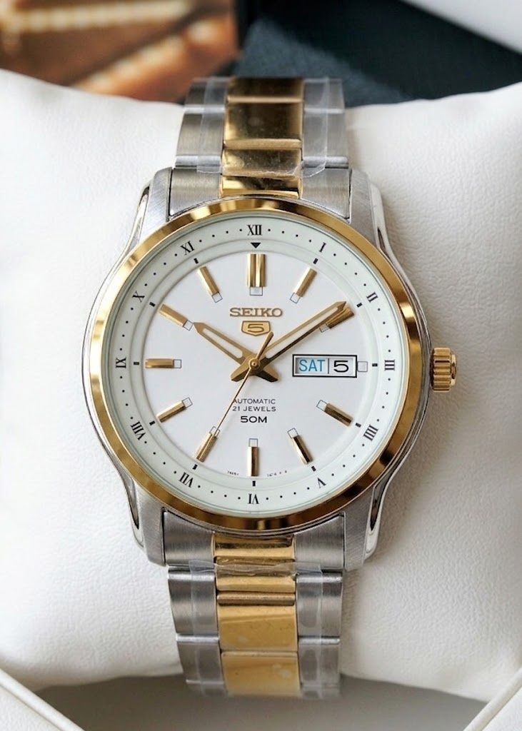 Seiko 5 SNKP14K1 Two-tone  Men's Automatic Watch, 42 mm, 50 m WR, Steel Strap, Cal. 7S026