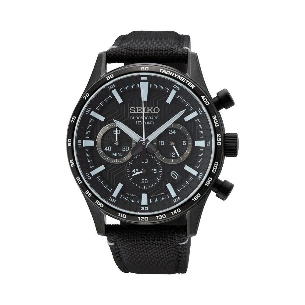 Seiko Discover More SSB417P1 Men's Chronograph Watch, 43mm, Sapphire Crystal, 100m Water Resistance, Fabric Strap