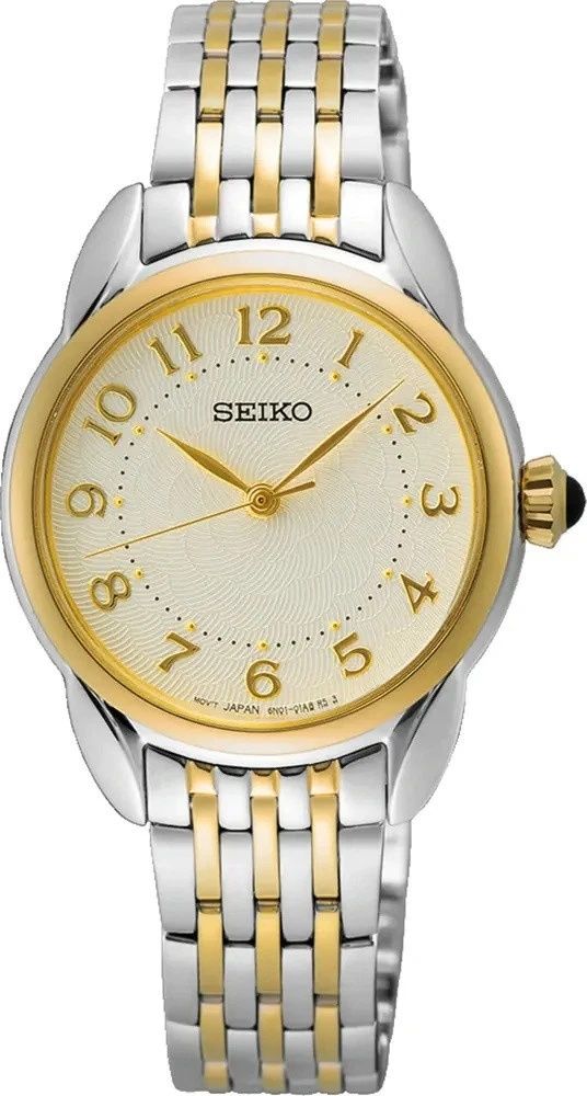 Seiko Discover More SUR562P1 Classic Women's Quartz Watch, 28.7 mm, 50 m WR, Steel Strap, 59 g