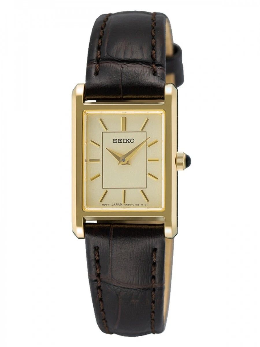 Seiko Discover More SWR110P1 Classic Women's Quartz Watch, 29.4 mm, Sapphire Crystal, 50 m Water Resistance, Leather Strap 17grs
