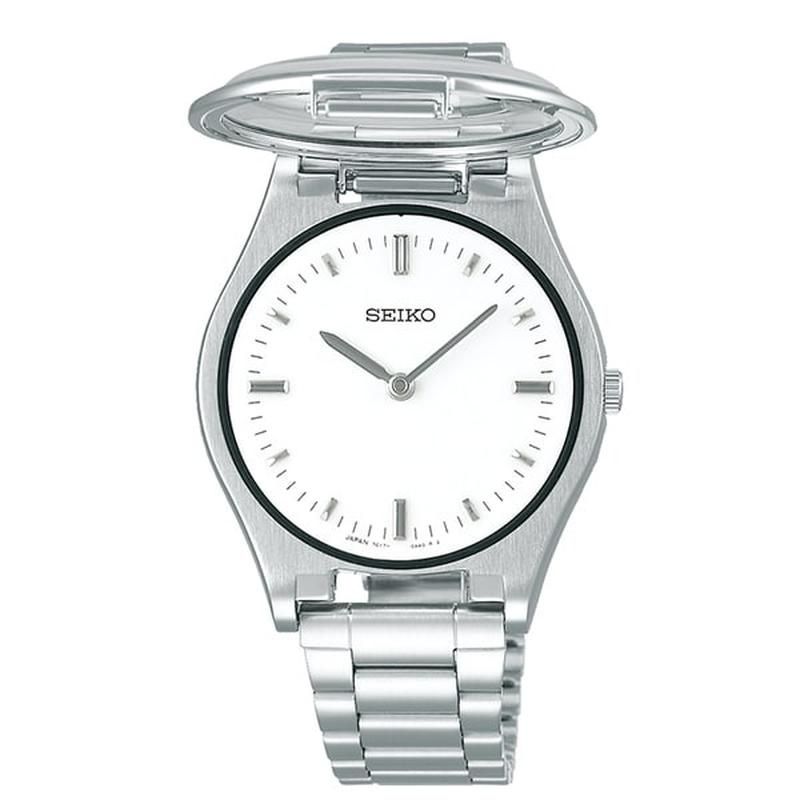 Seiko SQBR019 Unisex Touchscreen Quartz Watch (ideal for the blind or people with visual impairments) JDM 36mm cal. 7C17 stainless steel case and band (Japanese domestic market)
