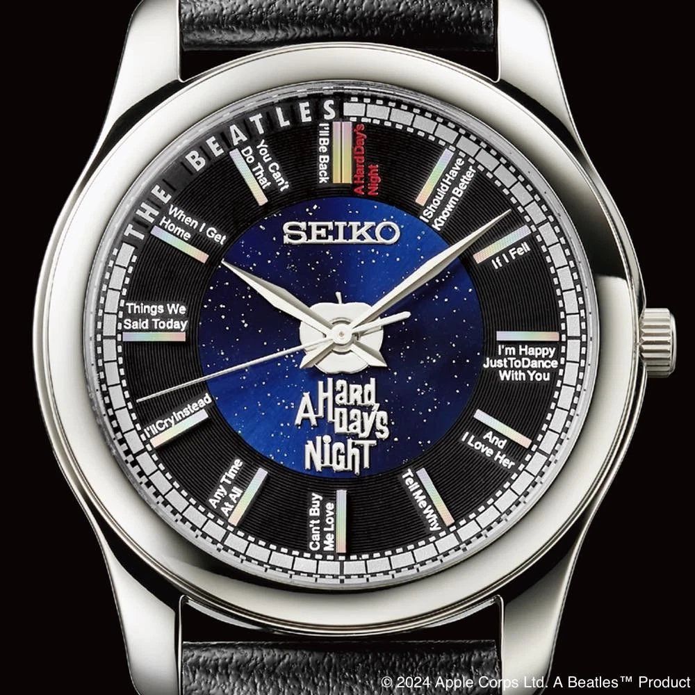 Seiko THE BEATLES A Hard Day's Night JDM Limited Edition 60th Anniversary  35mm Unisex Quartz Watch Made in Japan with JDM vegan leather Strap (Ringo-tex)  (exclusive to the Japanese domestic market)