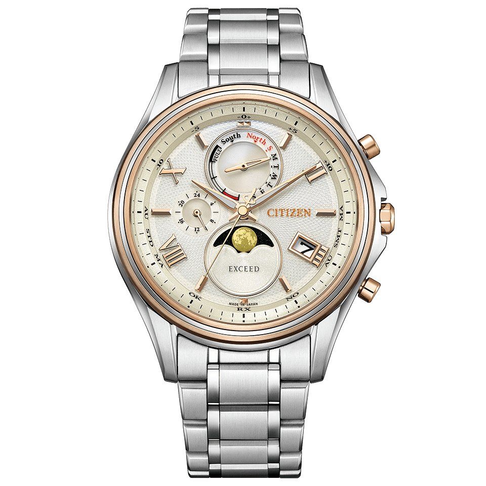 Citizen Exceed Luna Program BY1026-65A JDM Men's Radio-Controlled Solar Watch, Titanium, 41mm, Made in Japan, 100m Water-Resistant, Sapphire Crystal with Anti-Reflective Coating, Perfex Super Titanium Moonphase JDM (Japanese Domestic Market)