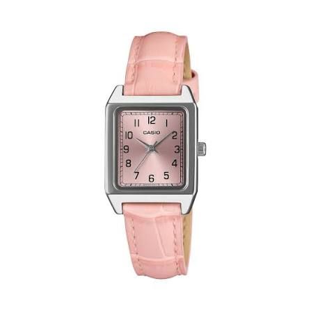 Casio LTP-B150LA-4B Women's Vintage Analog Watch – Pink Dial and Leather Strap