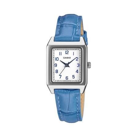 Casio LTP-B150LA-2B Women's Vintage Analog Watch – White Dial and Leather Strap