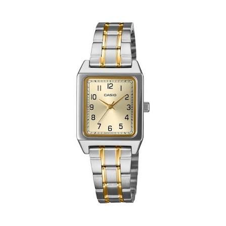 Casio LTP-B150SG-9B Women's Vintage Analog Watch with Gold Dial and Steel Strap