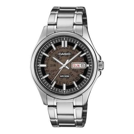 Casio MTP-E740-1A Men's Analog Watch with Black Dial and Steel Strap