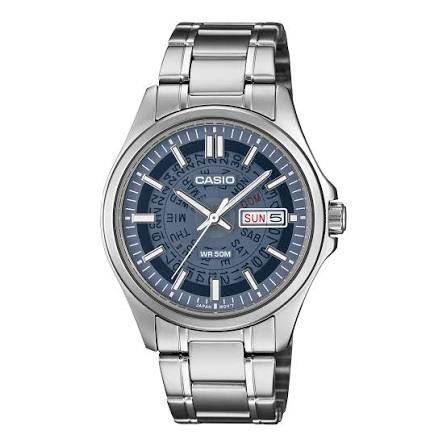 Casio MTP-E740-2A1 Men's Analog Watch with Blue Dial and Steel Strap