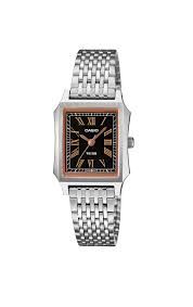 Casio LTP-B190D-1B Reloj de Mujer Analógico con Esfera Negra y Correa de Acero