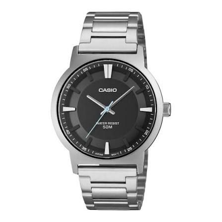 Casio MTP-B220D-1AV – Men's Analog Watch with Black Dial and Stainless Steel Bracelet