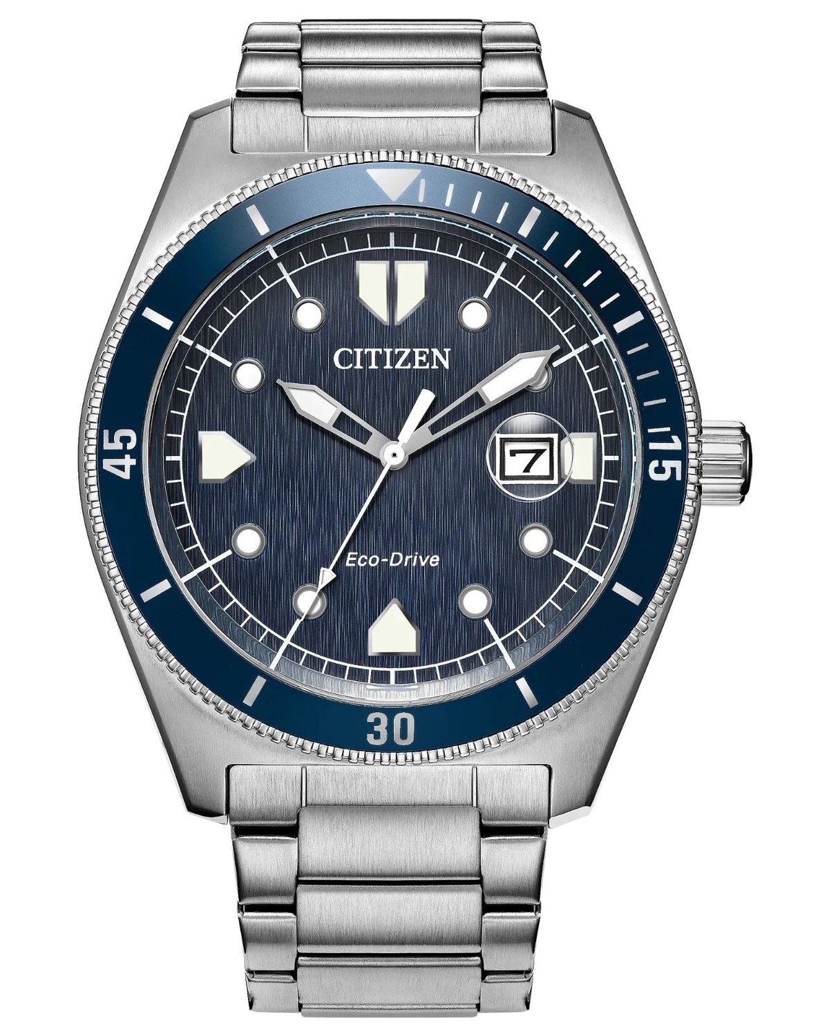Citizen Terra Force Men's Solar Watch AW1886-59L 43mm 100m WR Steel Strap Eco-Drive Movement (Powered by Solar Energy or Light)