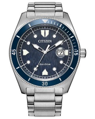 Citizen Terra Force Men's Solar Watch AW1886-59L 43mm 100m WR Steel Strap Eco-Drive Movement (Powered by Solar Energy or Light)