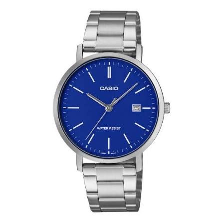 Casio MTP-VT05D-2E Men's Stainless Steel Watch with blue Dial
