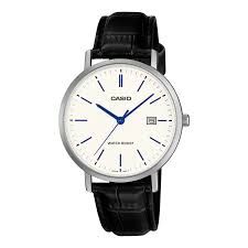 Casio MTP-VT05L-1E Men's Watch – white Dial and Leather Strap