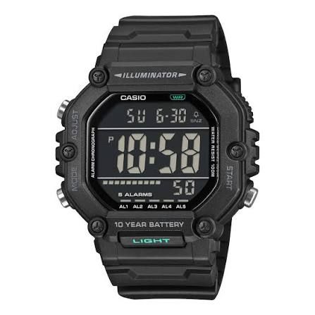 Casio AE-1600HX-1B Watch – Water-Resistant Digital with Black Resin Strap