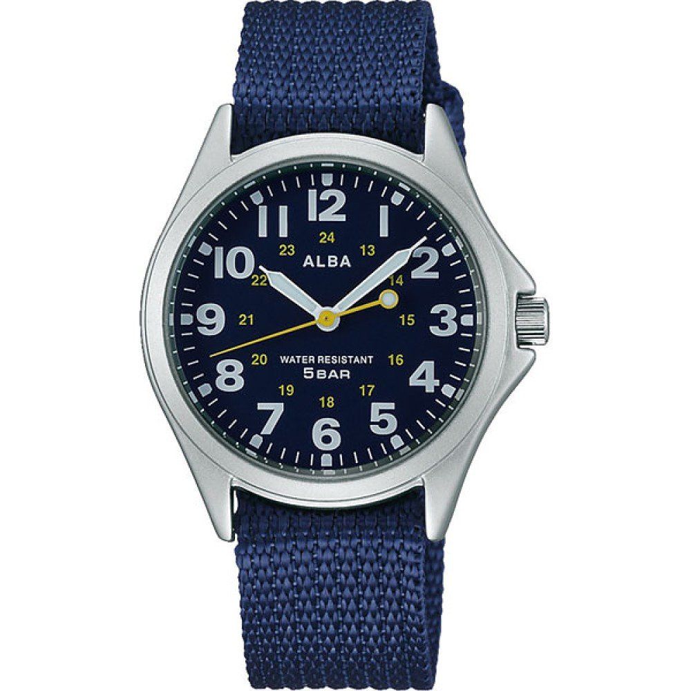 Alba (by Seiko) AQPK402 Unisex Military Quartz Watch, JDM 36mm, 50m WR, JDM Fabric Strap (Japanese Domestic Market)