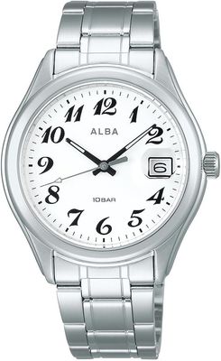 Alba AEFJ408 Men's Quartz Watch, JDM, 37.5 mm, 100 m Water Resistance, Steel Strap (Japanese Domestic Market)