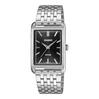 Casio MTP-B215D-1A Watch – Analog, Stainless Steel, Black Dial
