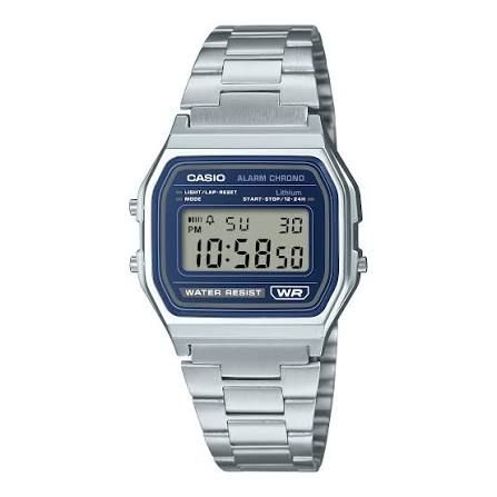 Casio A158WEA-2 blue Digital Watch for Kids, Women, and Men – Alarm &amp; LED Light