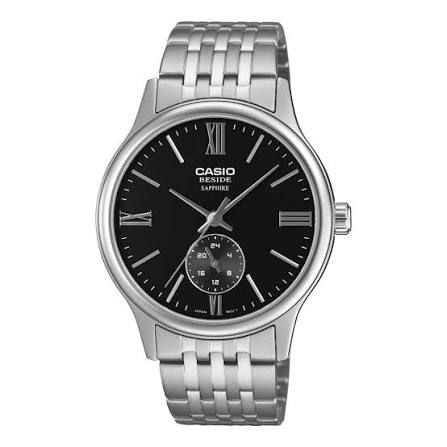 Casio BMS-100D-1A Men's Watch – Stainless Steel Strap and Black Dial