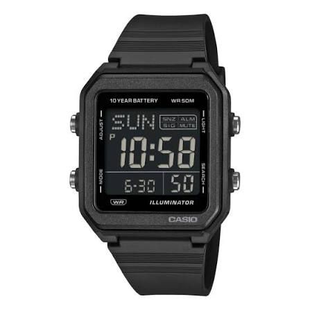 Casio W-221H-1b JDM 38.4mm Unisex Digital Watch World Time 10-Year Battery Life 50m WR JDM (Japanese Domestic Market)