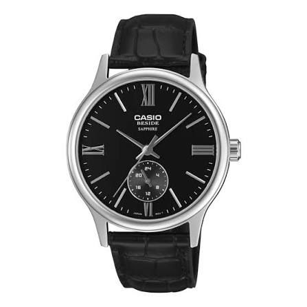 Casio Men's Watch BMS-100L-1A Analog Black Leather Strap
