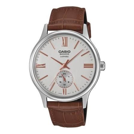 Casio Men's Watch BMS-100L-5A  Analog brown Leather Strap