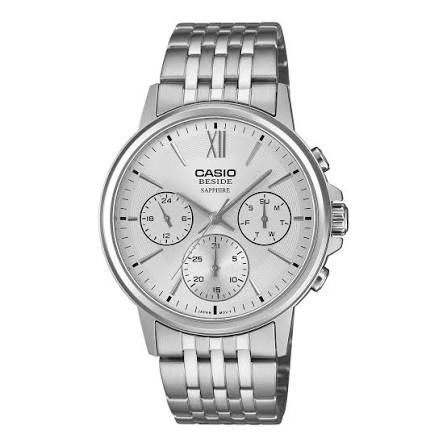Casio BMS-300D-7A  – Men's Silver Stainless Steel Analog Watch