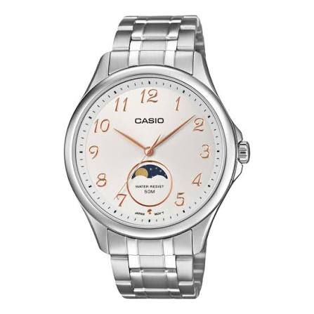 Casio Sun &amp; Moon Men's Quartz Watch MTP-M110D-7A 48.4 × 42.5 × 9.6 mm Steel Strap 50m Water Resistance