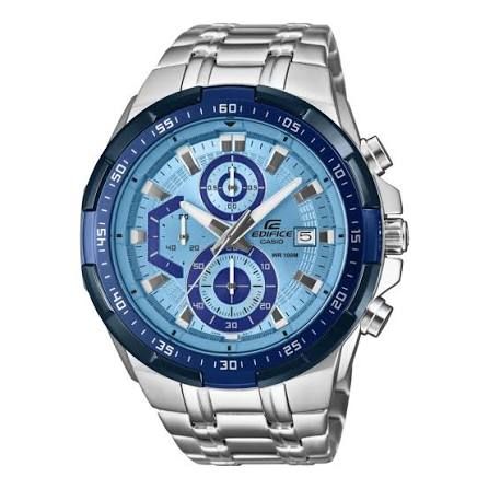 Casio Edifice Men's Watch EFR-539DE-2A Chronograph Steel Bracelet Blue Dial