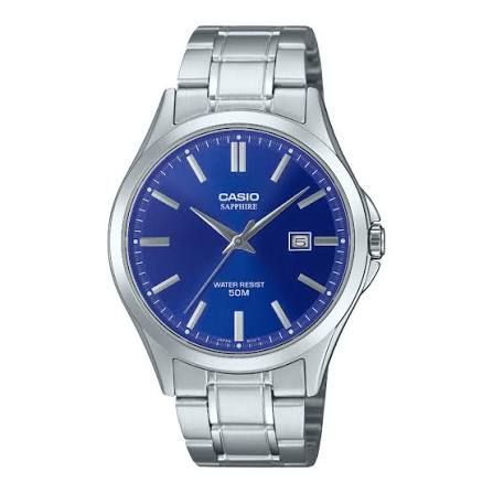 Casio Men's Watch MTS-115D-2A1 Sapphire Crystal Steel Strap Blue Dial