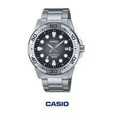 Casio Men's MTD-140D-1A Sports Watch, Silver Steel Strap, Black Dial, 100M