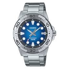 Casio Men's MTD-140D-2A Sports Watch, Silver Steel Strap, Black Dial, 100M