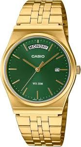 Casio Men's Watch MTP-B146G-3A Analog Gold-Tone Steel Strap Green Dial