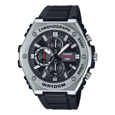 Casio Men's MWA-300H-1A Analog Sports Watch – Metal Bezel, Black Resin Strap, 100M Water Resistance