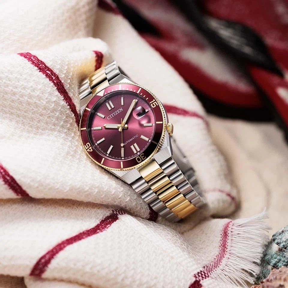 Citizen Tsuyosa Shore Momiji (紅葉) NJ0234-58X Men's Automatic Watch, 40m JDM, Sapphire Crystal, Steel Strap, 100m WR, JDM (Japanese Domestic Market)