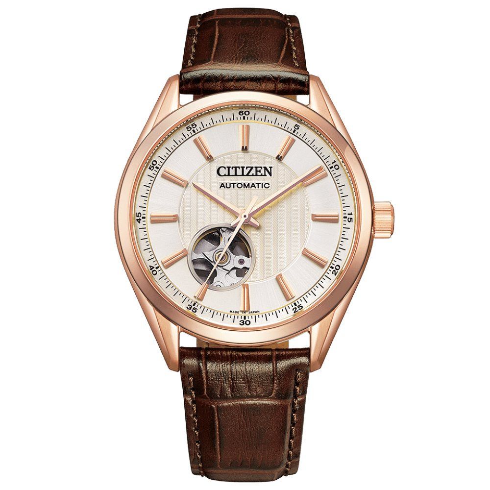 Citizen Classic NH9112-19A JDM Men's Automatic Watch, 40mm, Made in Japan, Sapphire Crystal, 100m Water Resistance, Leather Strap (Japanese Domestic Market)