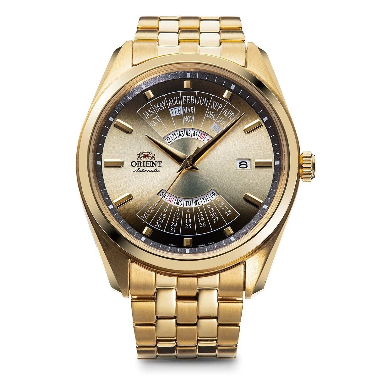 Orient Contemporary Multi-Year RN-BA0001G JDM Men's Automatic Watch 43.5mm 50m WR cal. F6D22 Steel Strap JDM (Japanese Domestic Market)
