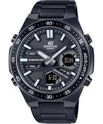 Casio Edifice Men's Watch EFV-C110DC-1A Analog-Digital, Black Steel Band, 10-Year Battery, 100M Water Resistance