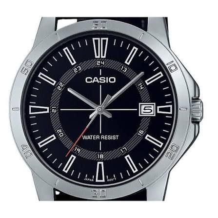 Casio MTP-V004L-2b analog watch black leather strap