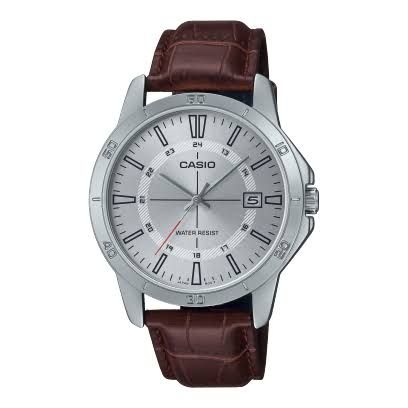 Casio Classic Men's Quartz Watch MTP-V004L-7C 47 × 41.5 × 8.3 mm leather strap