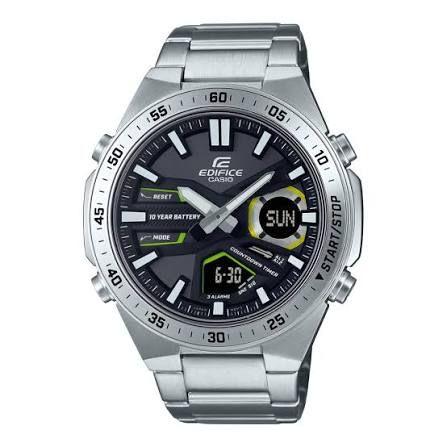 Casio Edifice Men's Watch EFV-C110D-1A3 Analog-Digital, Steel Band, 10-Year Battery, 100M
