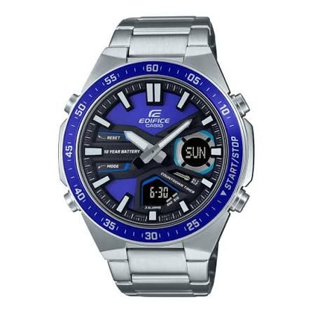 Casio Edifice Men's Watch EFV-C110D-2A  Analog-Digital, Steel Band, 10-Year Battery, 100M