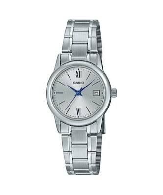Casio Women's Watch LTP-V002D-7B3 Analog, Steel Strap, Gray Dial, Arabic Numerals, Date