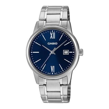 Casio MTP-V002D-2B3 analog watch with stainless steel strap