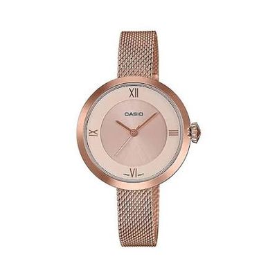 Casio Women's Watch LTP-E154MPG-4A Analog Rose Gold Milanese Mesh