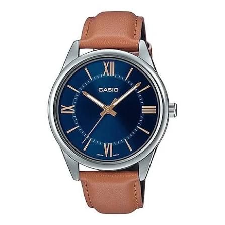 Casio MTP-V005L-2B5 men's analog watch with  leather strap