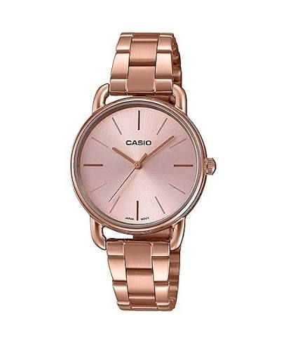Casio Women's Watch LTP-E412PG-4A Analog Rose Gold Steel Milanese Mesh Pink Dial